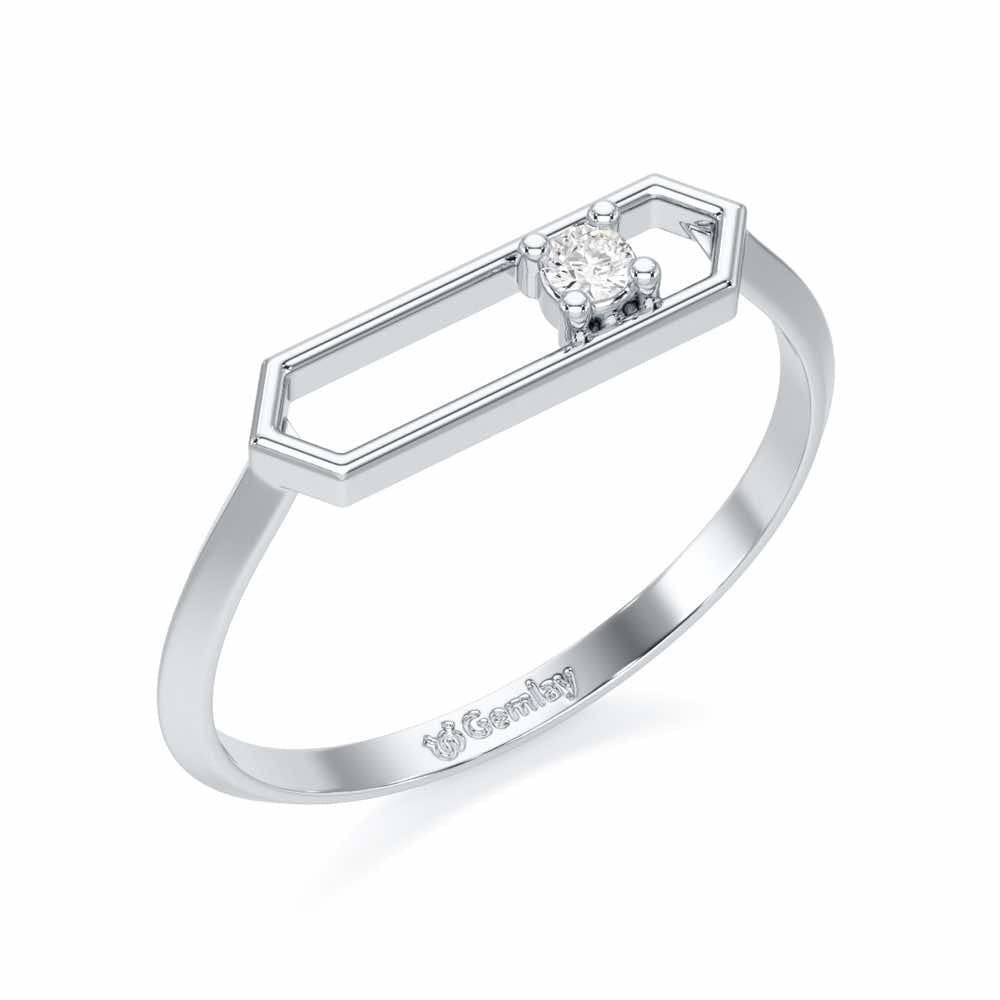 Petite Luxe Silver Ring - White Gold - Image 1