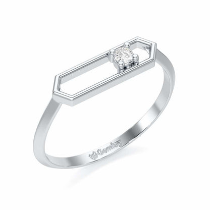 Petite Luxe Silver Ring - White Gold - Image 1
