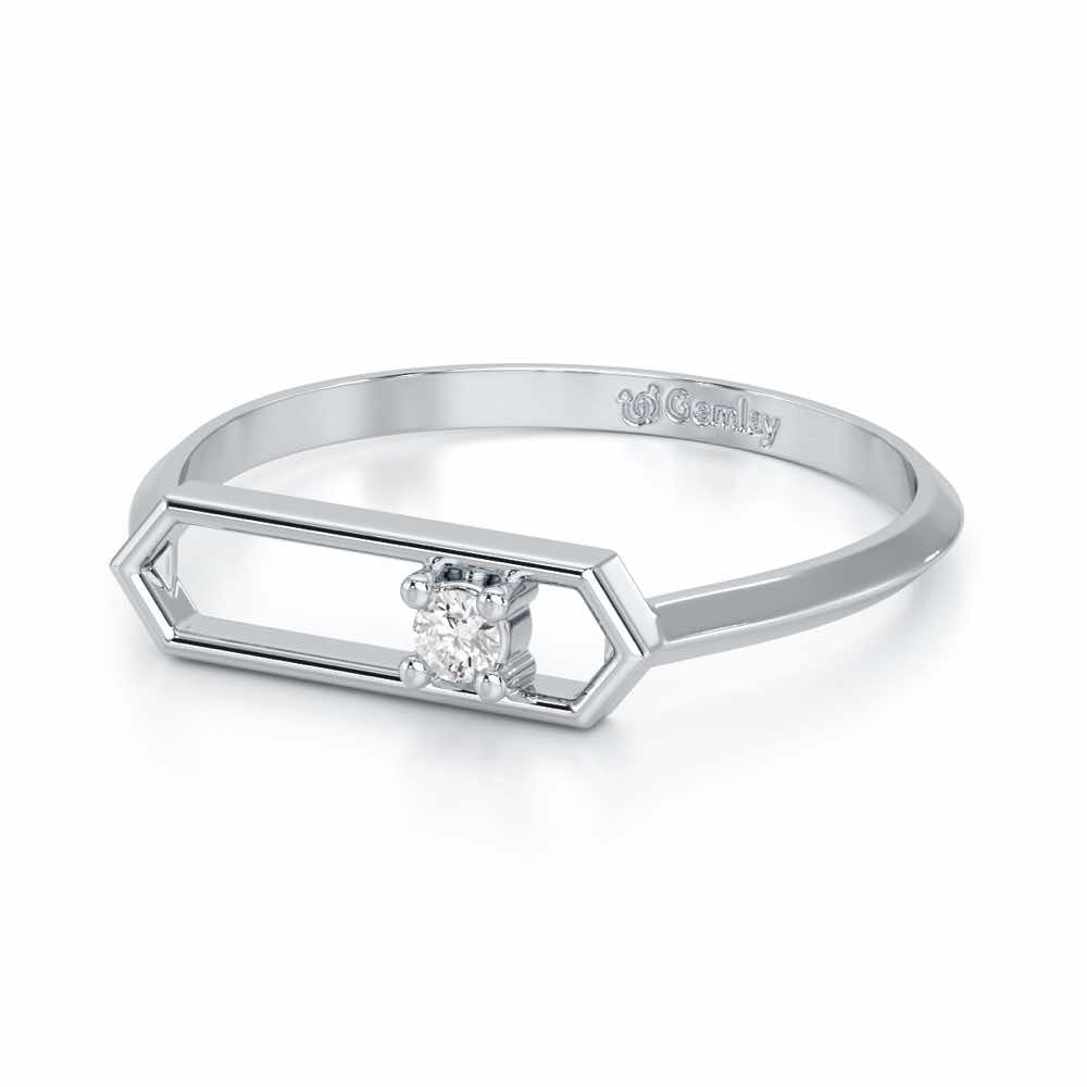 Petite Luxe Silver Ring - White Gold - Image 2