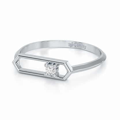 Petite Luxe Silver Ring - White Gold - Image 2