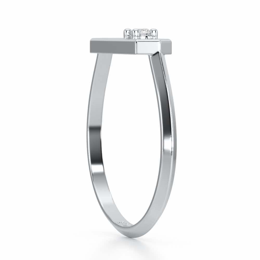 Petite Luxe Silver Ring - White Gold - Image 3