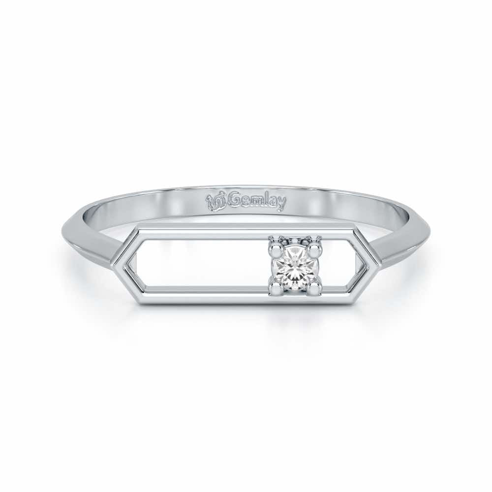 Petite Luxe Silver Ring - White Gold - Image 4