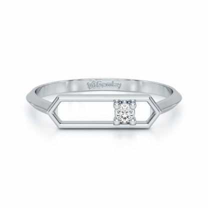 Petite Luxe Silver Ring - White Gold - Image 4
