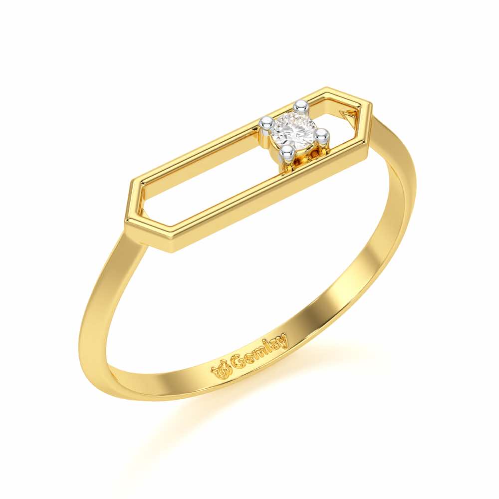 Petite Luxe Silver Ring - Yellow Gold - Image 1