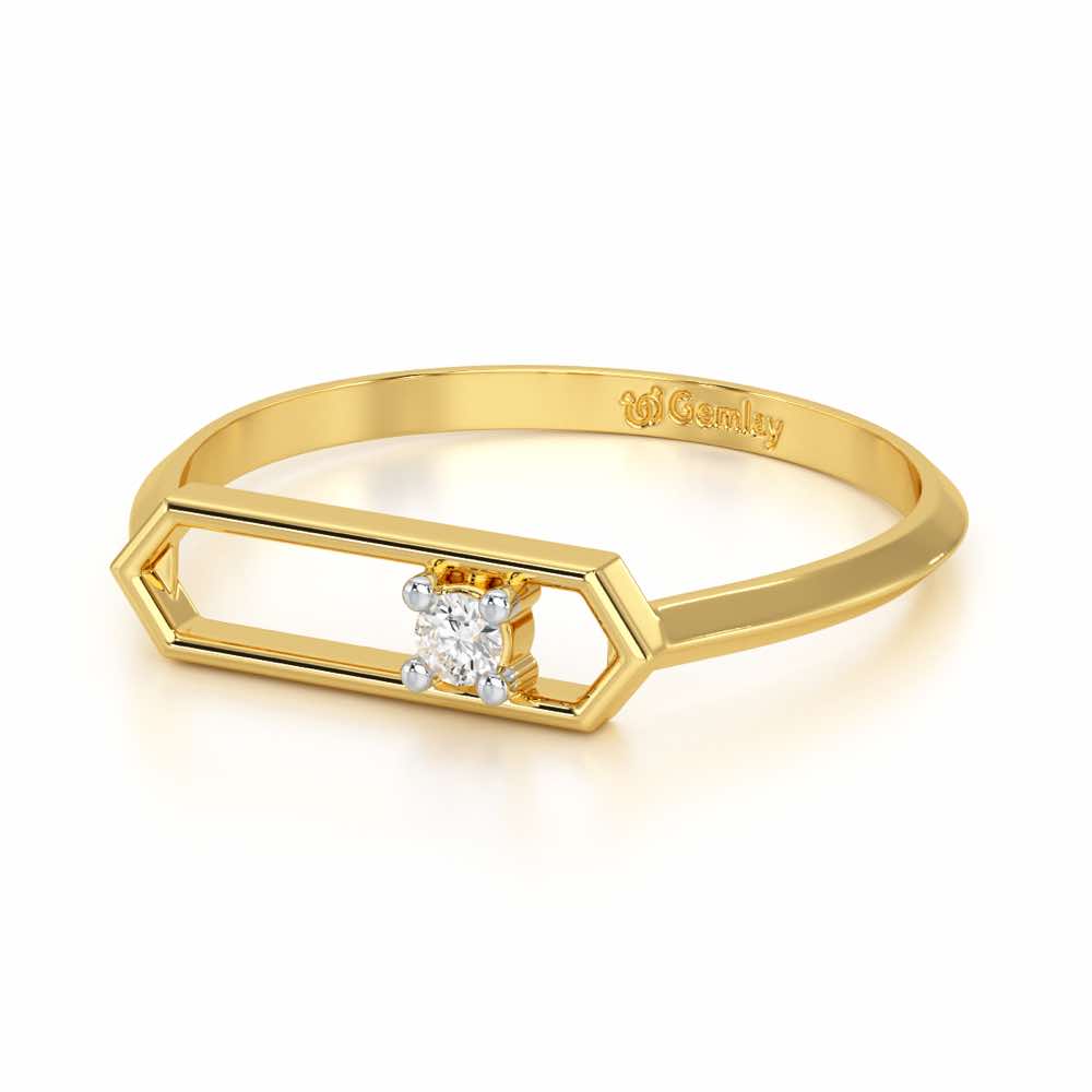 Petite Luxe Silver Ring - Yellow Gold - Image 2