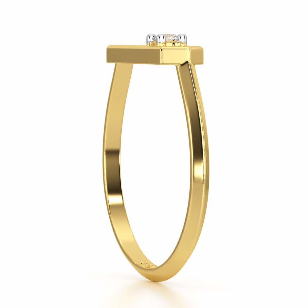 Petite Luxe Silver Ring - Yellow Gold - Image 3