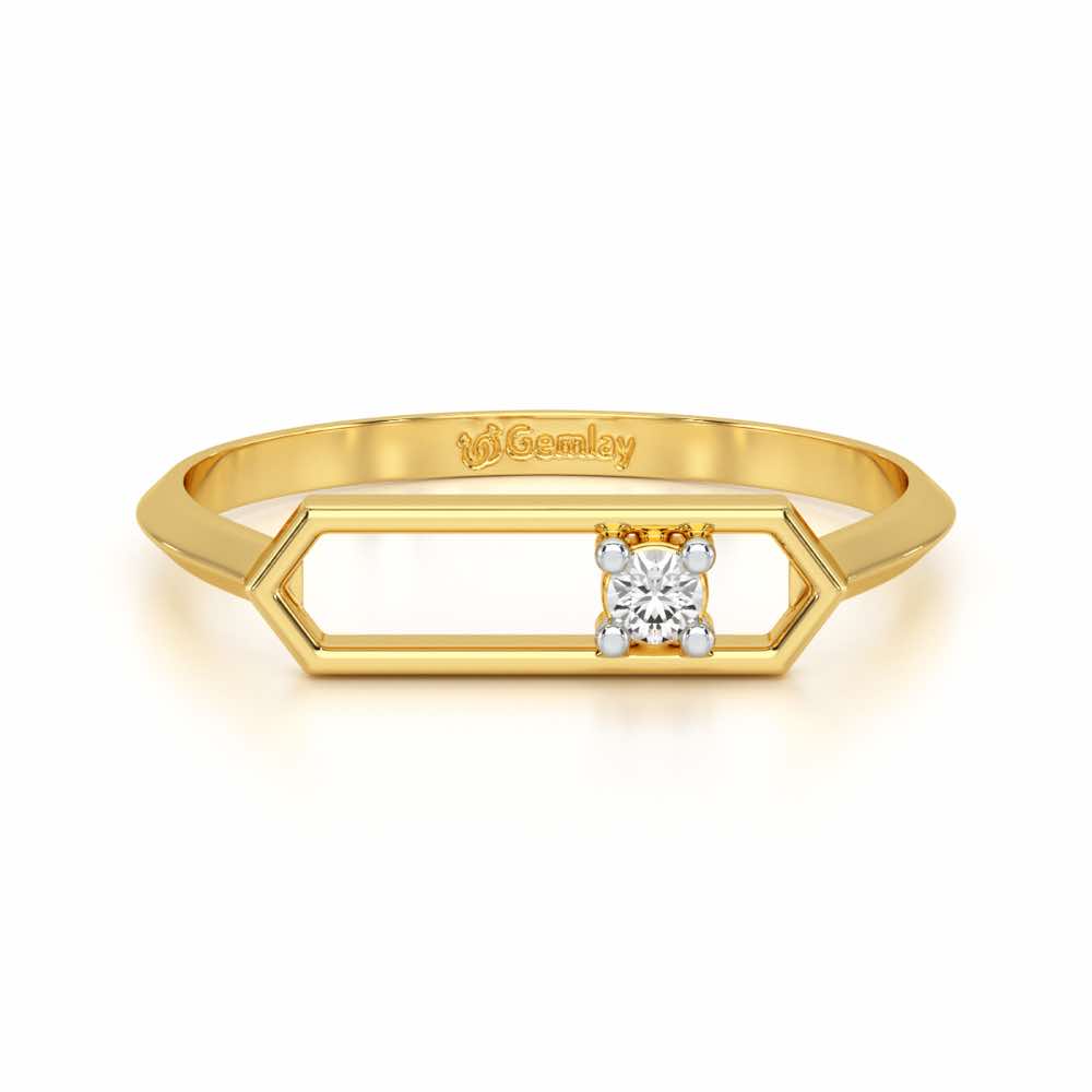 Petite Luxe Silver Ring - Yellow Gold - Image 4