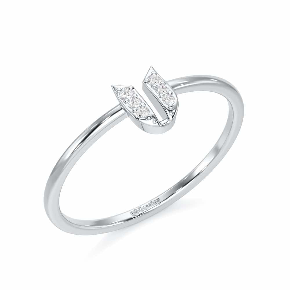 Petite Panache Silver Ring - White Gold - Image 1