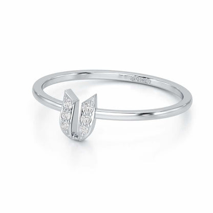 Petite Panache Silver Ring - White Gold - Image 2