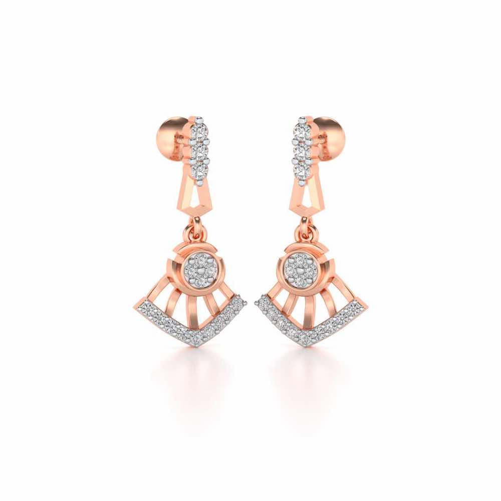 Phenonmenal Silver Earring Drops - Rose Gold - Image 2