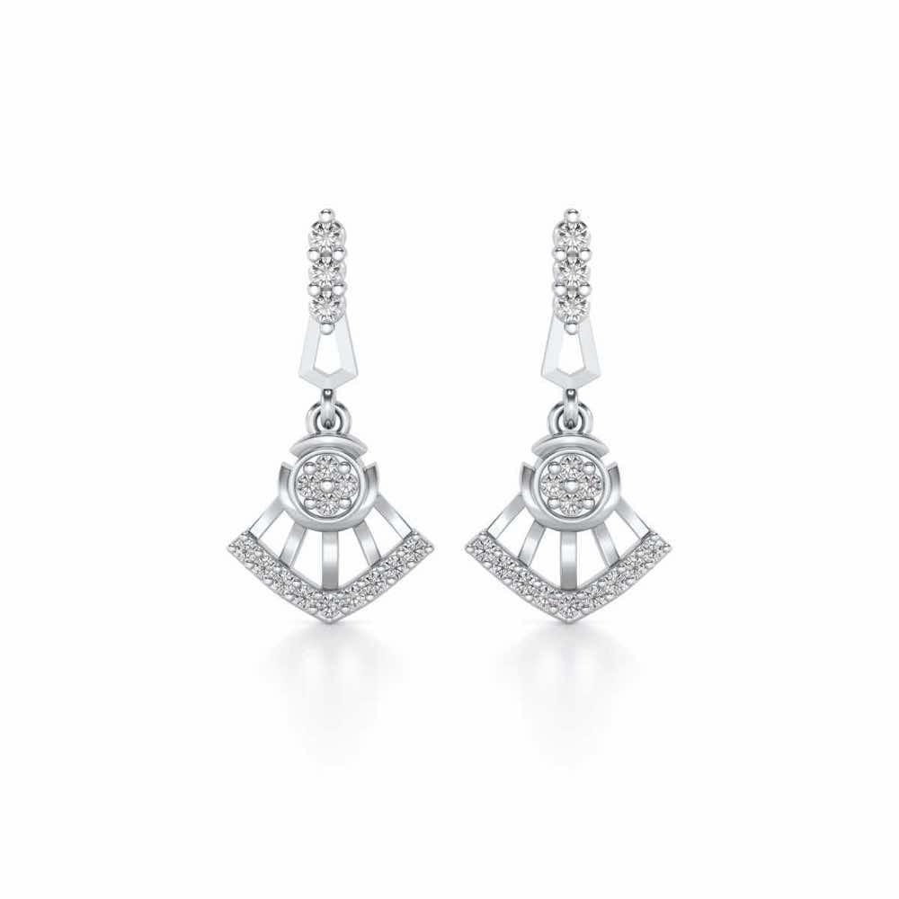 Phenonmenal Silver Earring Drops - White Gold - Image 1