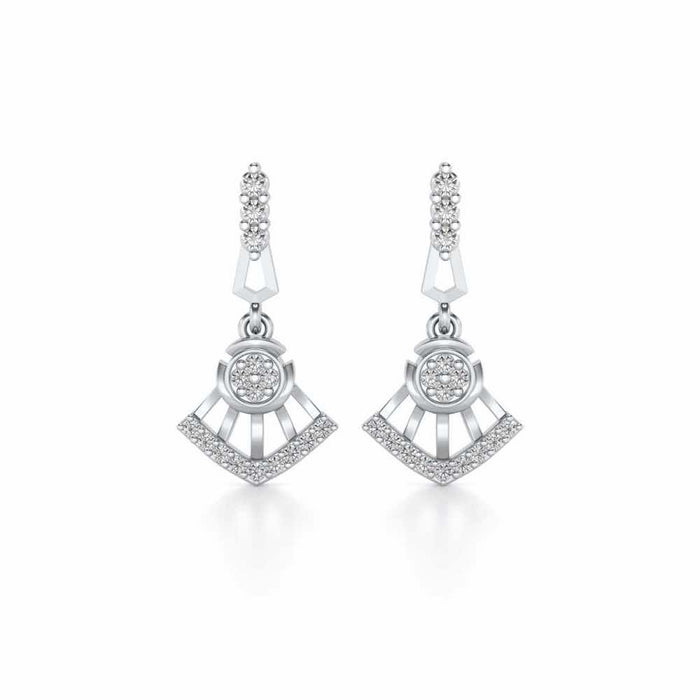 Phenonmenal Silver Earring Drops - White Gold - Image 1