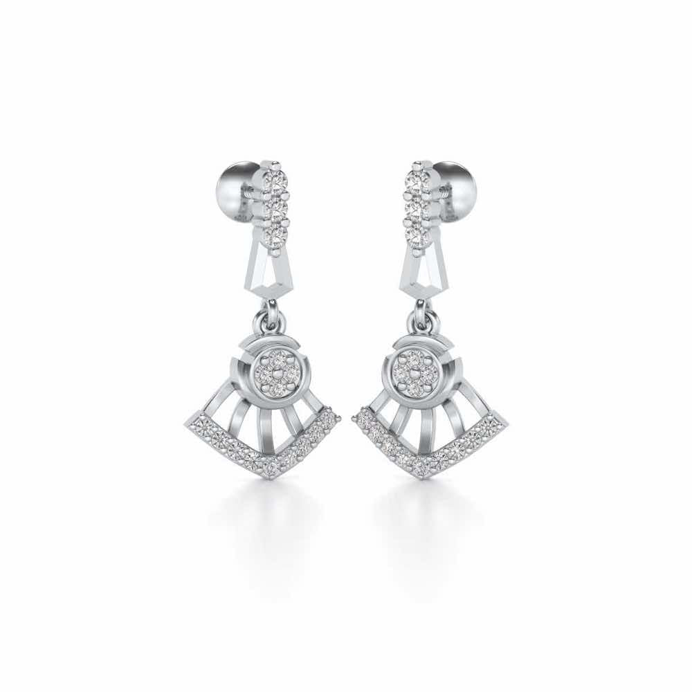 Phenonmenal Silver Earring Drops - White Gold - Image 2