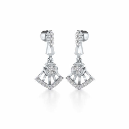 Phenonmenal Silver Earring Drops - White Gold - Image 2