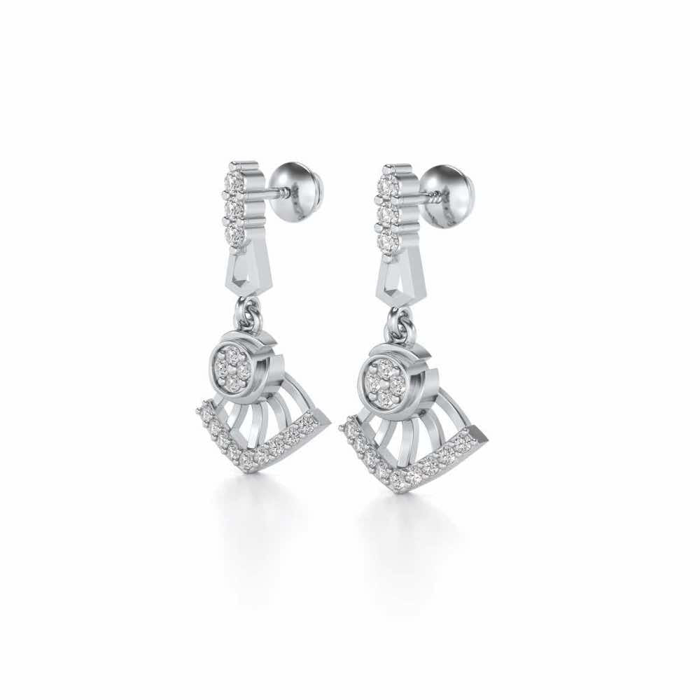 Phenonmenal Silver Earring Drops - White Gold - Image 3