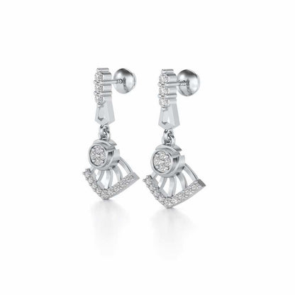 Phenonmenal Silver Earring Drops - White Gold - Image 3