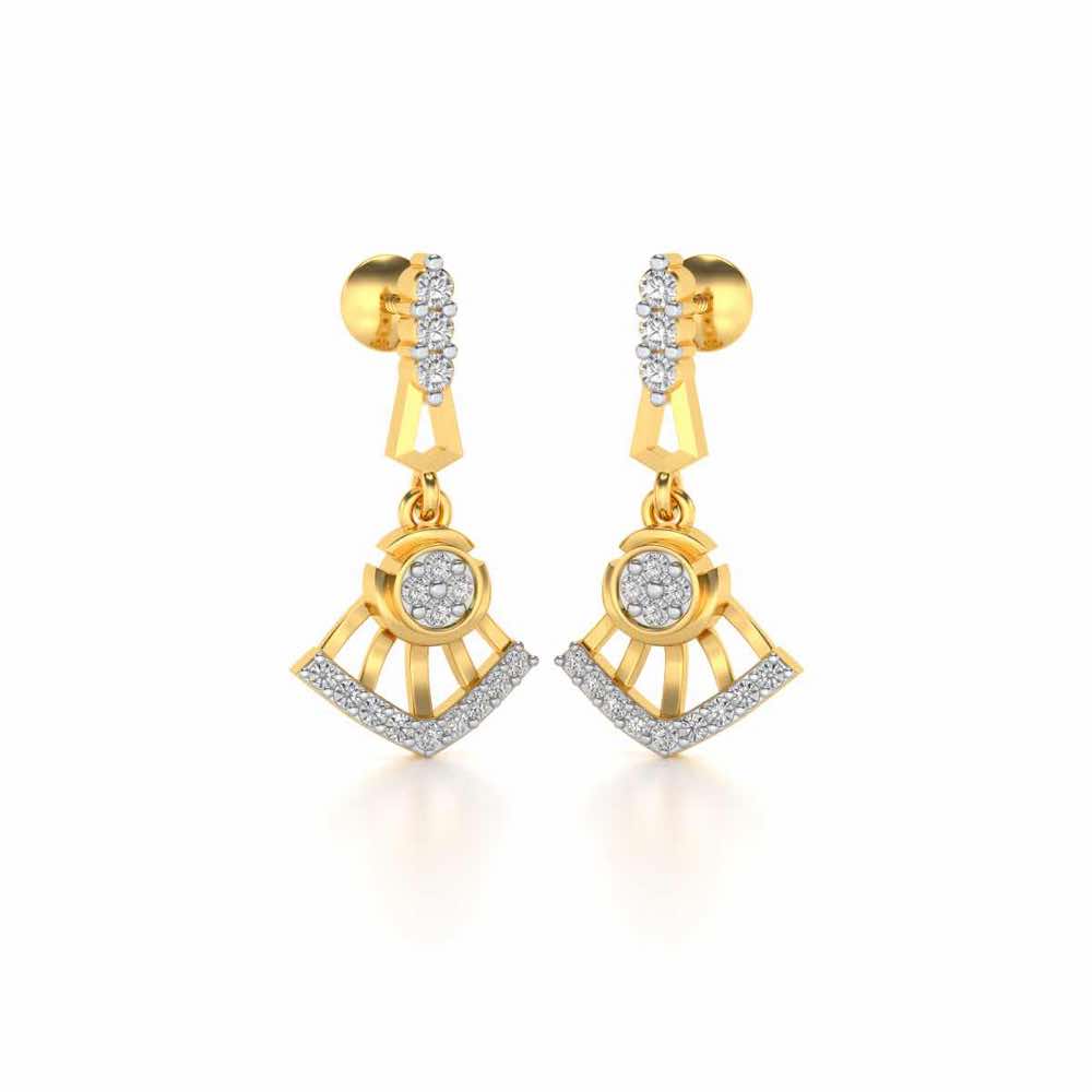 Phenonmenal Silver Earring Drops - Yellow Gold - Image 2