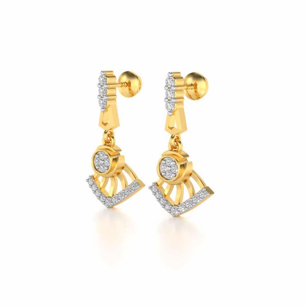 Phenonmenal Silver Earring Drops - Yellow Gold - Image 3
