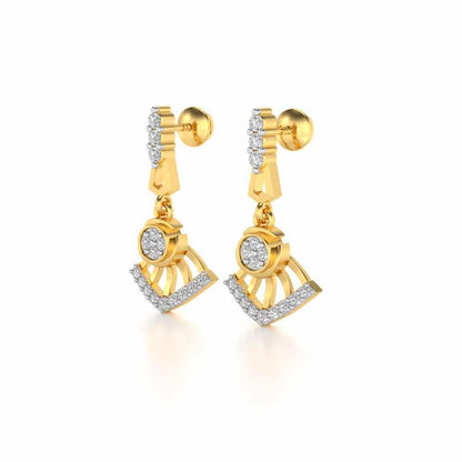 Phenonmenal Silver Earring Drops - Yellow Gold - Image 3