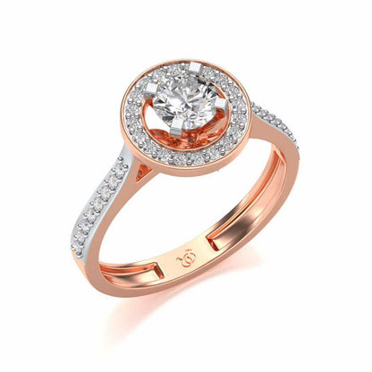 Pheonixed eye Solitaire Silver Ring - Rose Gold - Image 1