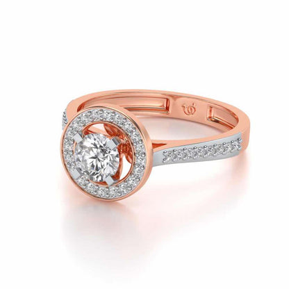 Pheonixed eye Solitaire Silver Ring - Rose Gold - Image 2