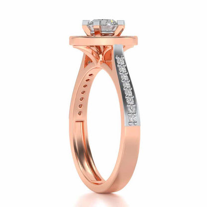 Pheonixed eye Solitaire Silver Ring - Rose Gold - Image 3