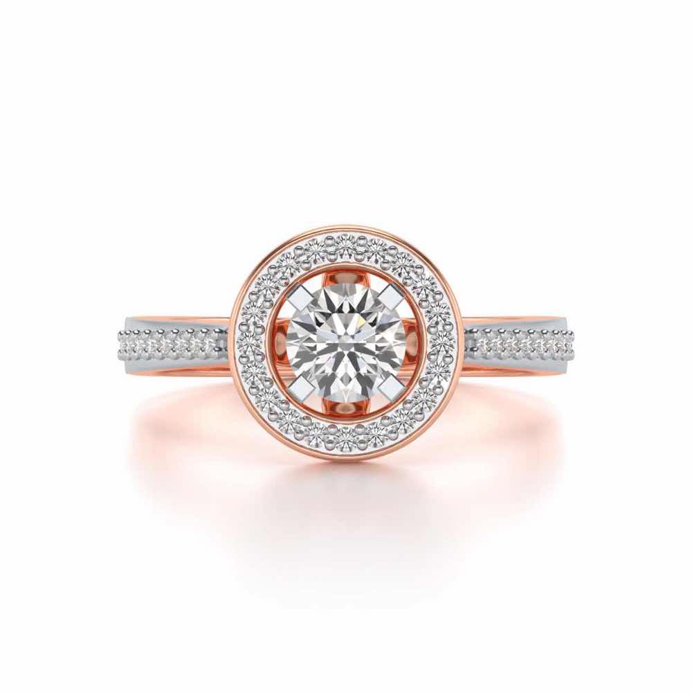 Pheonixed eye Solitaire Silver Ring - Rose Gold - Image 4