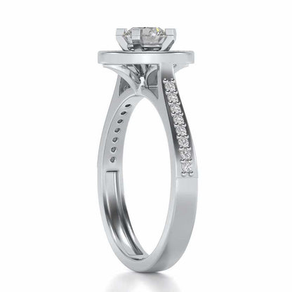 Pheonixed eye Solitaire Silver Ring - White Gold - Image 3
