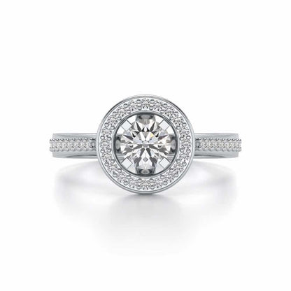Pheonixed eye Solitaire Silver Ring - White Gold - Image 4