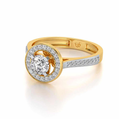 Pheonixed eye Solitaire Silver Ring - Yellow Gold - Image 2