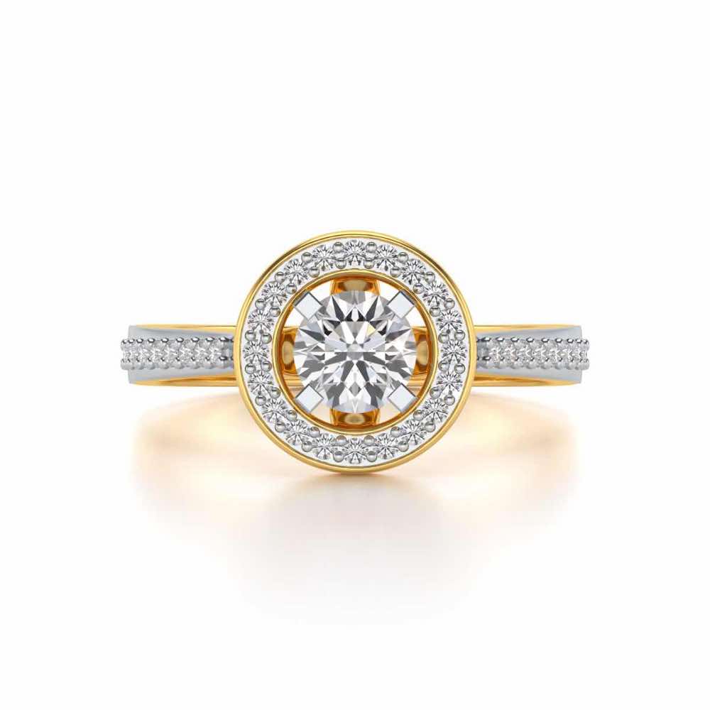 Pheonixed eye Solitaire Silver Ring - Yellow Gold - Image 4