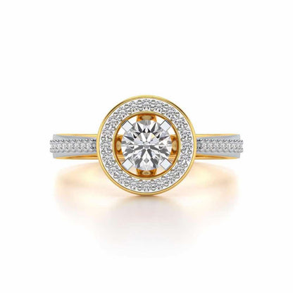 Pheonixed eye Solitaire Silver Ring - Yellow Gold - Image 4