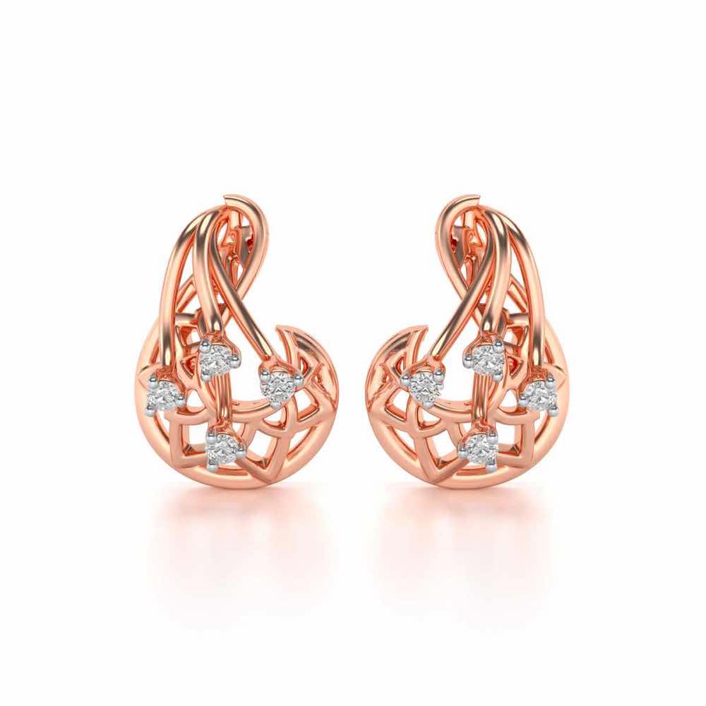 Phoenix Silver Earrings - Rose Gold - Image 1