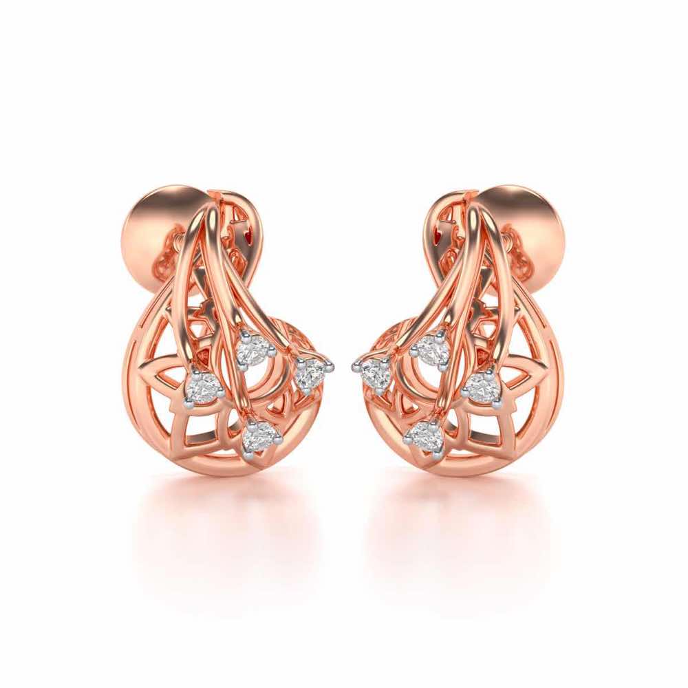 Phoenix Silver Earrings - Rose Gold - Image 2