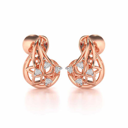 Phoenix Silver Earrings - Rose Gold - Image 2