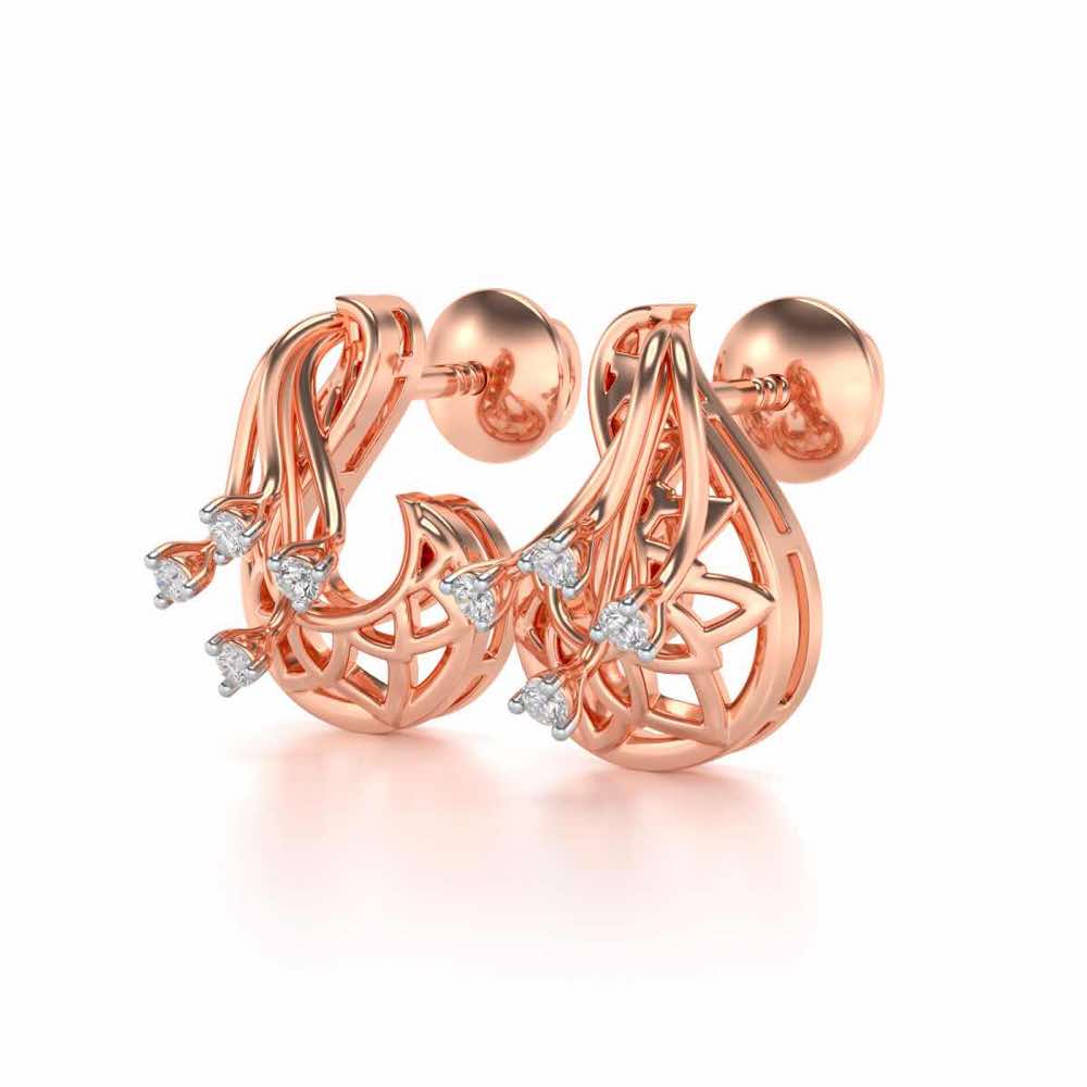 Phoenix Silver Earrings - Rose Gold - Image 3