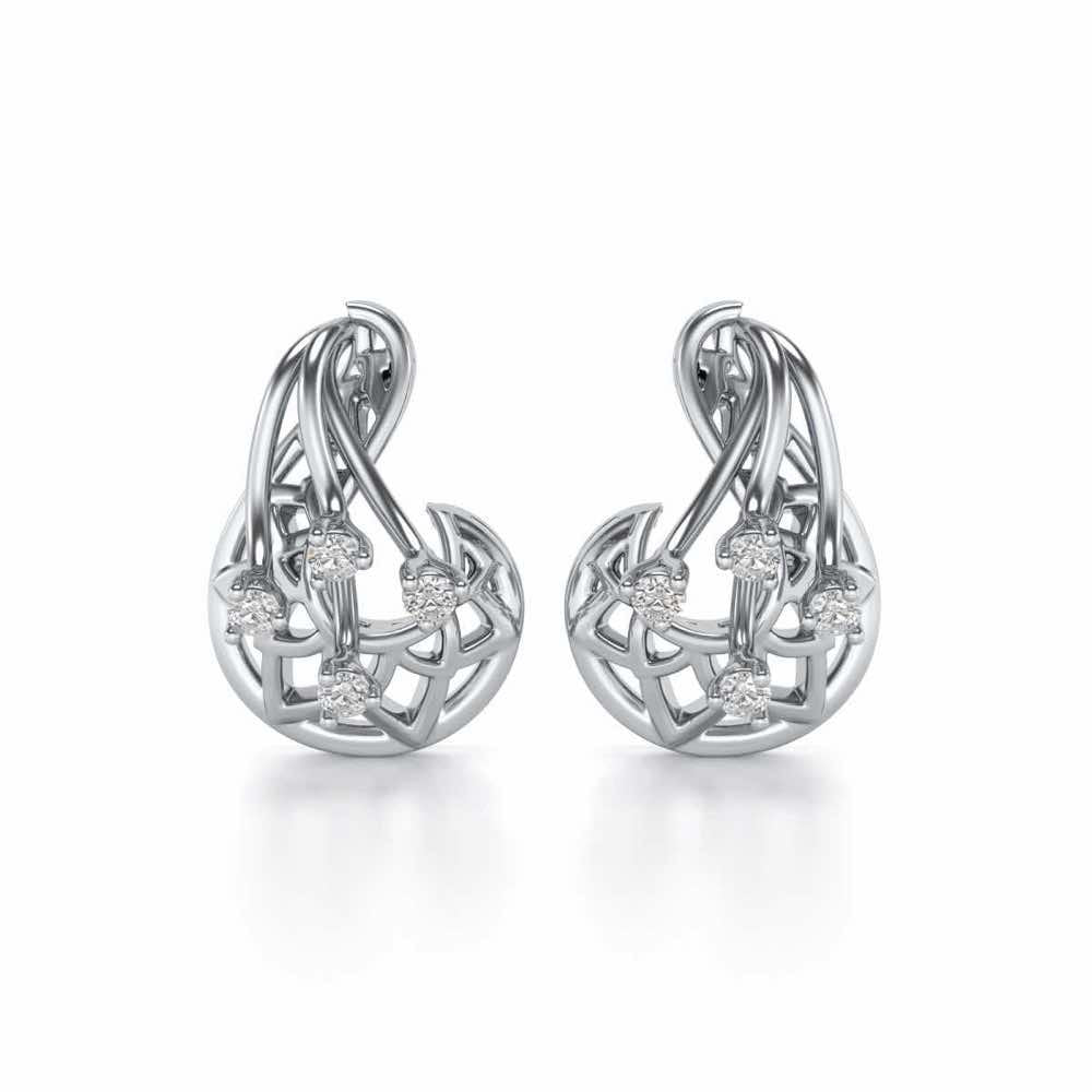 Phoenix Silver Earrings - White Gold - Image 1