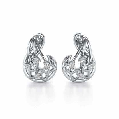 Phoenix Silver Earrings - White Gold - Image 1