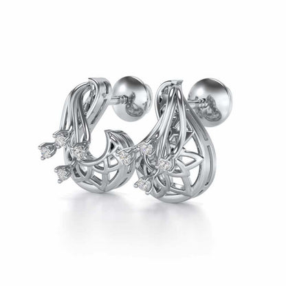 Phoenix Silver Earrings - White Gold - Image 3