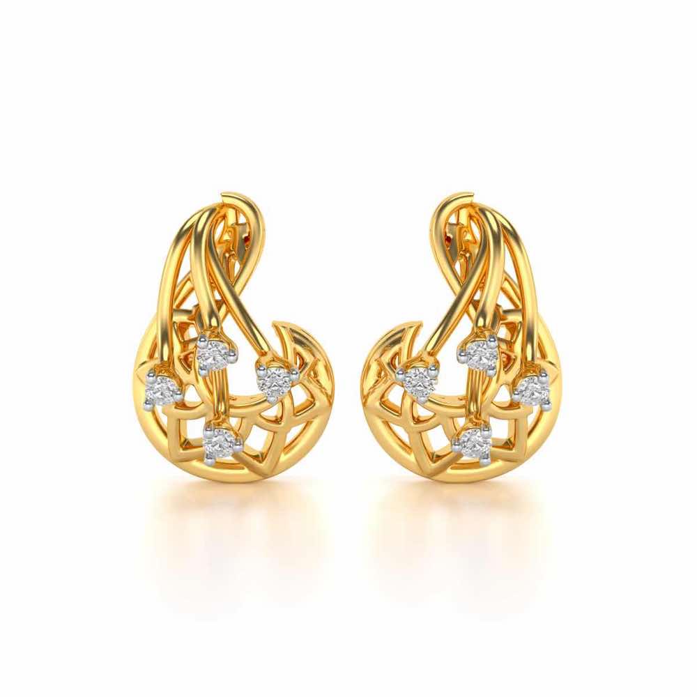 Phoenix Silver Earrings - Yellow Gold - Image 1