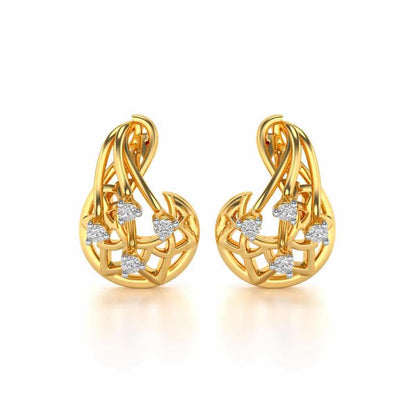 Phoenix Silver Earrings - Yellow Gold - Image 1