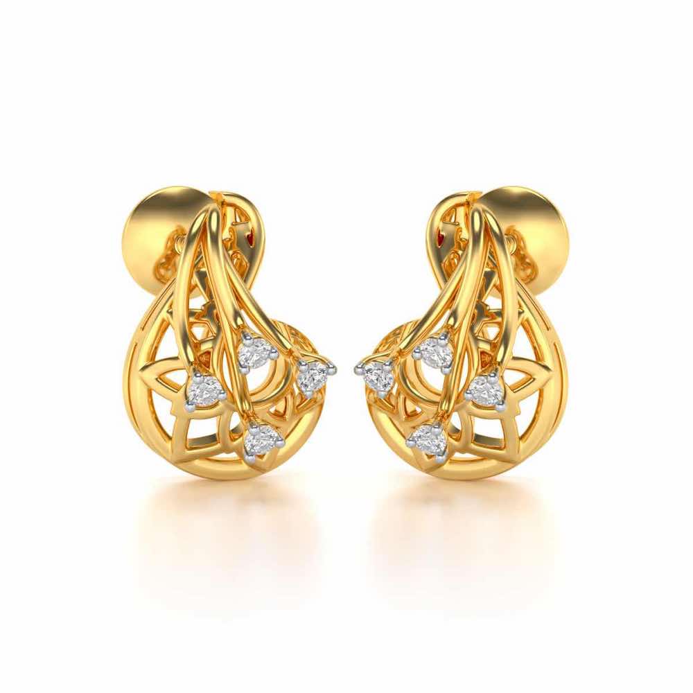 Phoenix Silver Earrings - Yellow Gold - Image 2