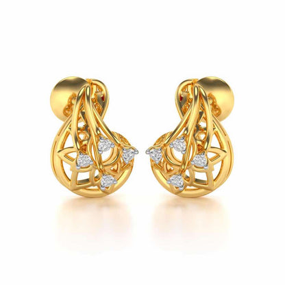 Phoenix Silver Earrings - Yellow Gold - Image 2