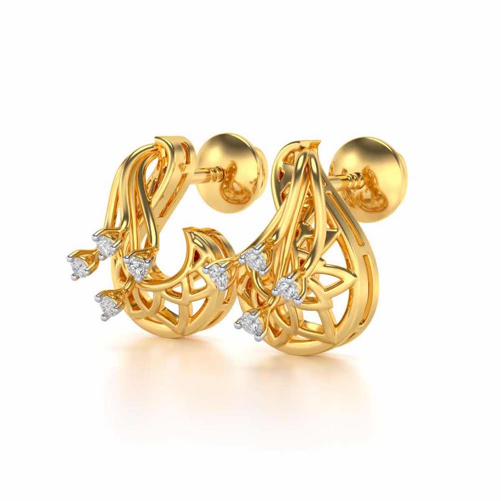 Phoenix Silver Earrings - Yellow Gold - Image 3