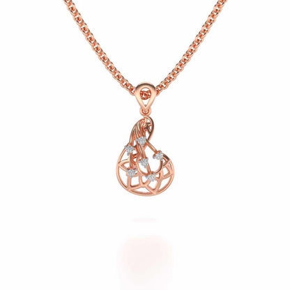 Phoenix Silver Pendant Earrings Set - Rose Gold - Image 2