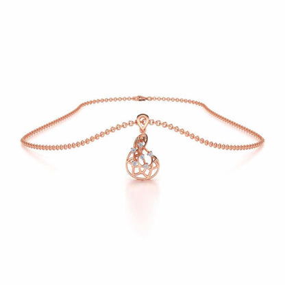 Phoenix Silver Pendant Earrings Set - Rose Gold - Image 3