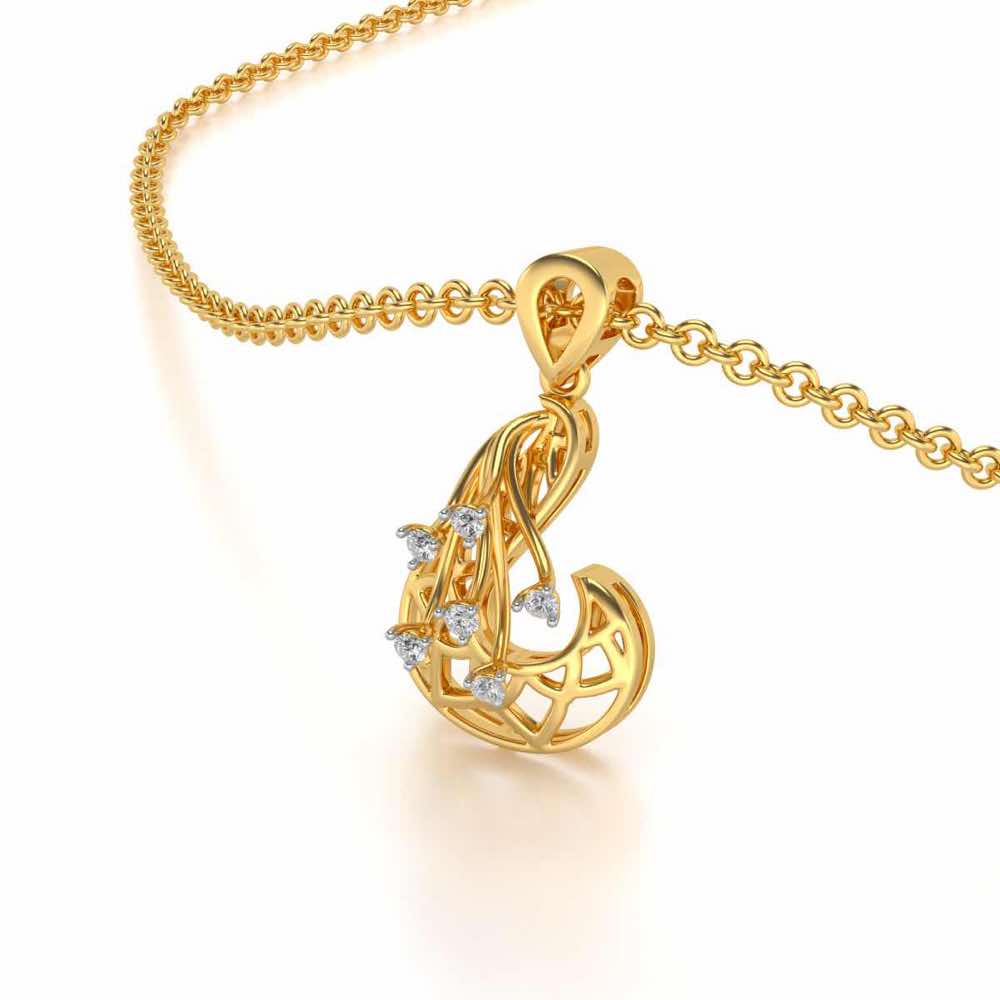 Phoenix Silver Pendant Earrings Set - Yellow Gold - Image 1
