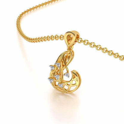 Phoenix Silver Pendant Earrings Set - Yellow Gold - Image 1