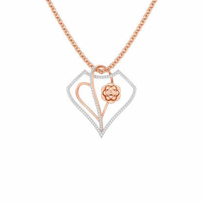 Phool Asha Silver Pendant - Rose Gold - Image 1