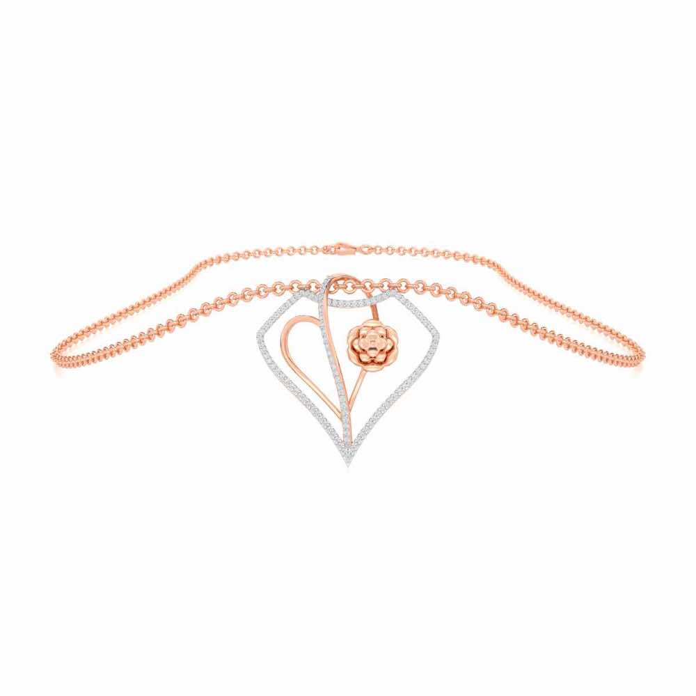 Phool Asha Silver Pendant - Rose Gold - Image 3